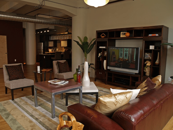 Living Room with Kitchen